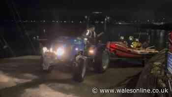 Person found 'barely conscious' in Welsh river after shouts for help heard