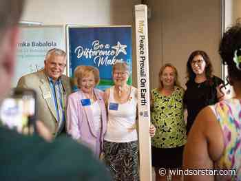 Rotary peace pole unveiled in downtown Windsor