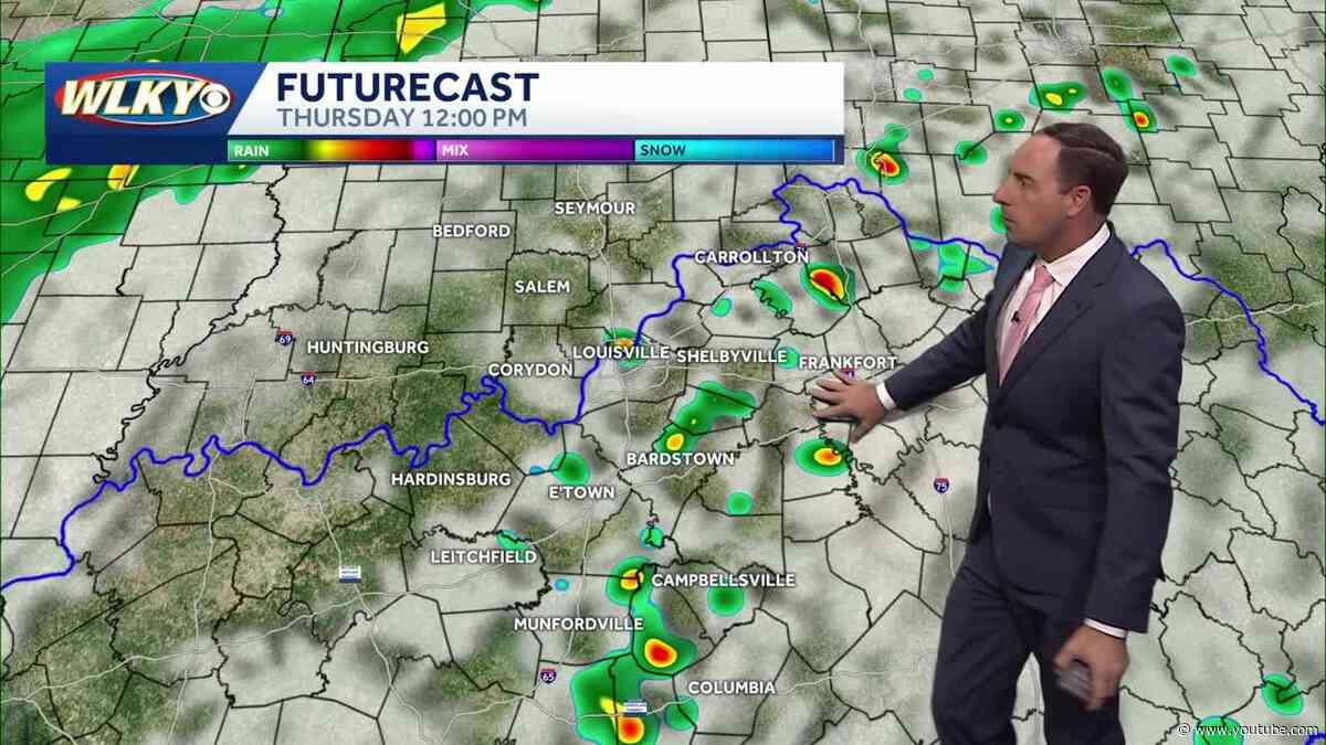 Warmer today with a few showers Thursday