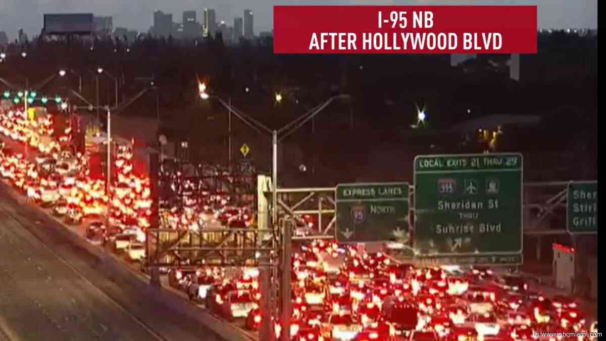 Lanes reopen on I-95 after crash at Hollywood Boulevard