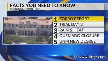 Epstein ranch, Former lawmaker trial, Hot weather, Quemado closure, New UNM degree