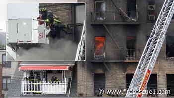 FDNY uses tower ladder to rescue child from fire escape in deadly Bronx fire