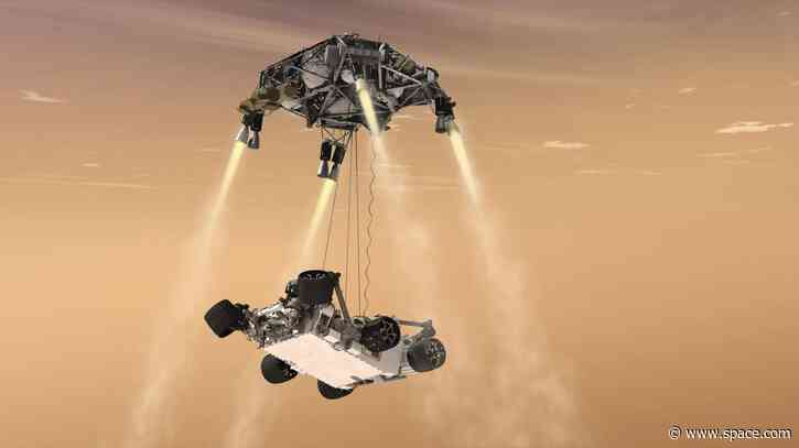 On this day in space! Aug. 6, 2012: NASA lands huge Curiosity rover on Mars with a rocket-powered sky crane