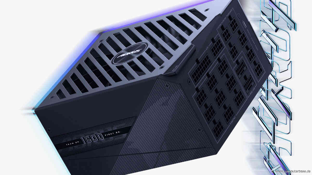 Gigabyte Aorus P1600W: 1.600-Watt-Netzteil mit Display misst nur 16 cm