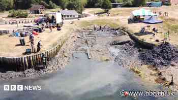 Historic slipway dig at Buckler's Hard enters river