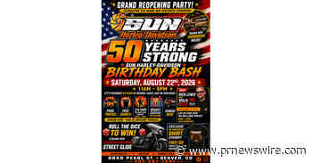 Sun Harley-Davidson Celebrates 50 Years of Riding With Birthday Bash, Grand Reopening, Newly Renovated Showroom, and August "Bash Cash" Savings