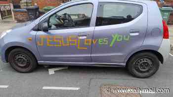 Christian driver is told car insurance will be voided unless he removes 'Jesus Loves You' stickers from his Nissan Pixo