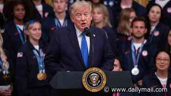 Trump welcomes Team USA's Winter Olympics heroes to the White House... but there's no sign of athlete he branded a 'real loser'