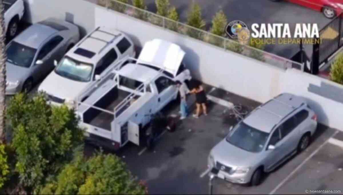 A Santa Ana Police drone stopped a work truck theft in progress