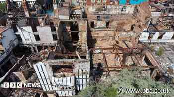 Drone footage reveals scale of hotel fire damage