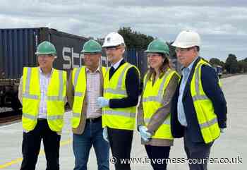 Transport Secretary Stephen Flynn highlights how West Fraser's railway halt will cut thousands of HGV journeys from the A9 and A96 on a visit to the 'Cloud Factory' site