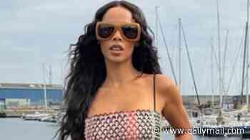 Rochelle Humes turns heads as she shows off her toned figure in a colourful string bralette at Copenhagen Fashion Week