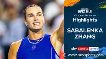 Sabalenka sees off Zhang to progress into last 16 in Canada
