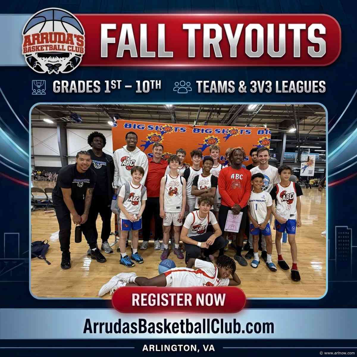 Competitive travel or local 3v3 league? Arruda’s Basketball Club fall tryouts begin Aug. 10 (grades 1–10)