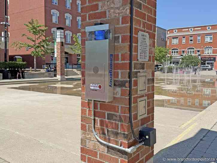 City of Brantford installs 'code blue' emergency phones in Harmony Square