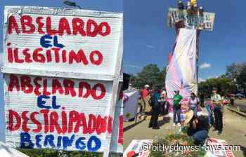 Opositores a De la Espriella protestan en Cali a pocos kilómetros del lugar de la investidura