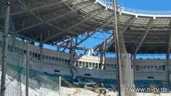 Erstligist verschiebt Spiel: Großes Loch ins Fußballstadion von Odessa gerissen