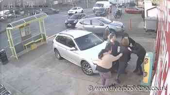 Mum ploughs car into mass brawl as teen in pyjamas stamps on man's head