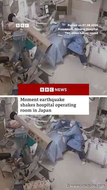 Moment earthquake shakes hospital operating room in Japan. #Kumamoto #Earthquake #BBCNews