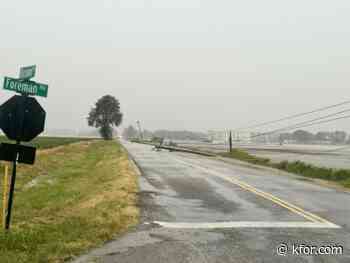 Yukon PD closes road due to downed power pole