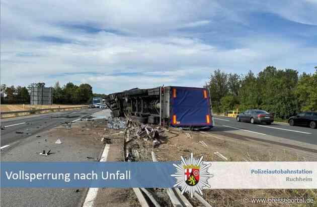 POL-PDNW: Nachtragsmeldung: Umgekippter Lkw auf der BAB 61 in Fahrtrichtung Hockenheim - Vollsperrung
