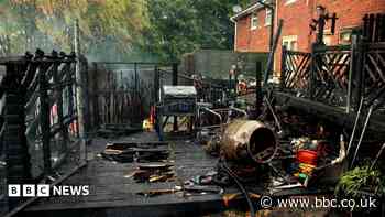 'Deliberate' field fire damages houses and gardens