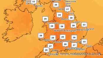 Weather maps pinpoint hottest day as Wales sees yet another heatwave