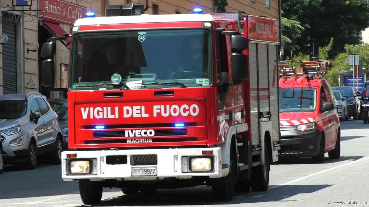 APS Iveco + Volkswagen Caddy Vigili del Fuoco Genova in emergenza - Fire brigade Genova code 3