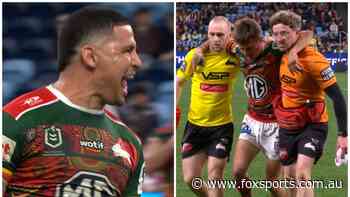 Clutch play spoils Eels’ shot at all-time NRL history as Rabbitohs rocked by freak injury