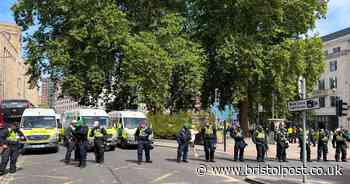 Sirens ring out in Bristol city centre as police form human wall across busy street