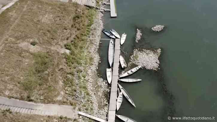 Siccità e caldo record, il Po in secca: il livello del fiume a Cremona è allarmante. Le immagini dall’alto