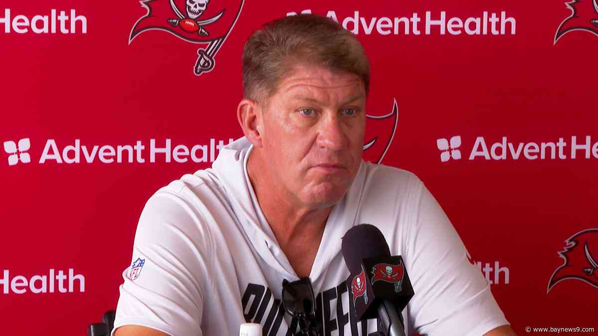 Bucs general manager Jason Licht speaks on Mayfield, Vea contract disputes