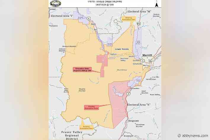 New evacuation orders issued for Ainslie Creek wildfire near Merritt