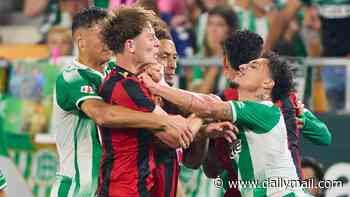 Man United flop Antony is SENT OFF as pre-season friendly between Bournemouth and Real Betis descends into a brawl - with Cherries star also seeing red