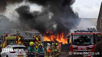 Firefighters tackle oil tanker blaze at farm outside Edinburgh