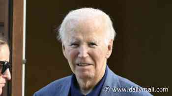 Frail Joe Biden is seen for the first time since son Hunter revealed his 'painful and debilitating' cancer has spread 'into his bones'