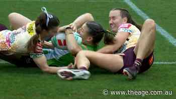 Waterman charges over for the Raiders