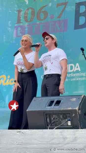 Ethan Slater & Betsy Wolfe sing “Skid Row” from LITTLE SHOP… at Broadway in Bryant Park 2026