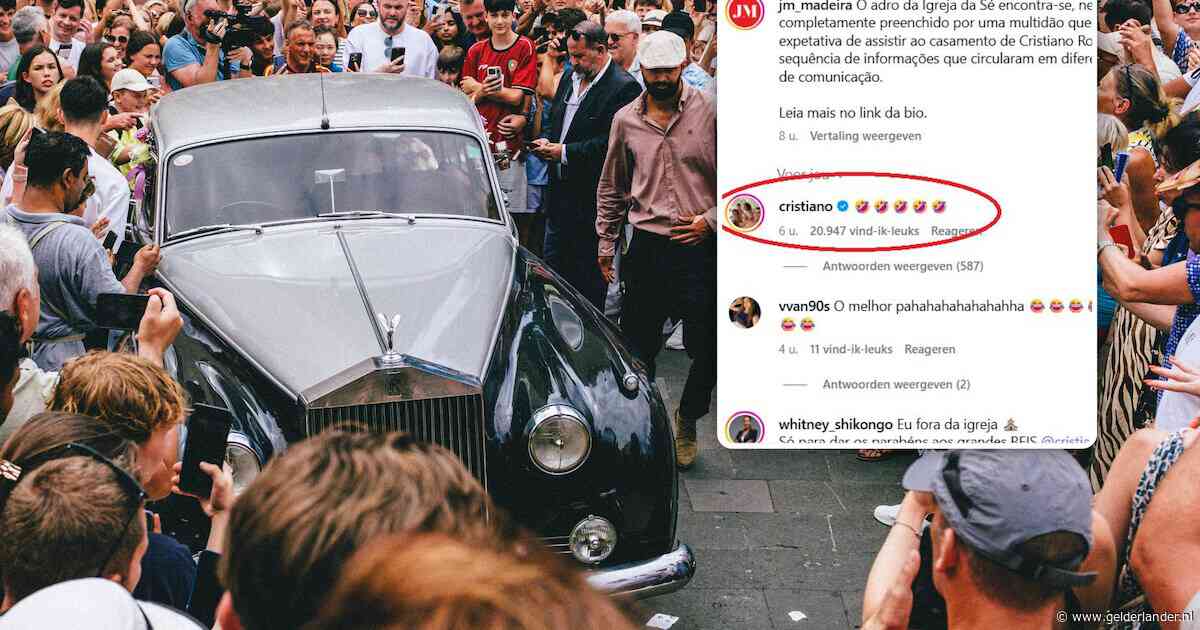 Hij zag er de hilariteit van in: Cristiano Ronaldo trouwt niet, maar lacht wel om mensenmassa bij bewuste kathedraal