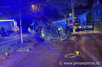 POL-BOR: Bocholt - Alkoholisiert gegen Baum gefahren - vier Personen im Fahrzeug