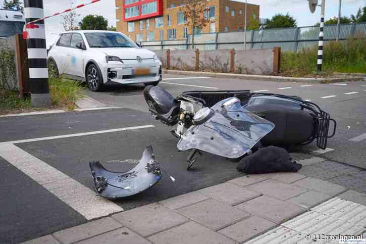 Ongeval met scooter op het Emmaviaduct Groningen