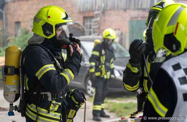 FW Flotwedel: Großangelegte Alarmübung in Wienhausen - Fahrzeugbrand weitet sich zu Werkstattbrand aus