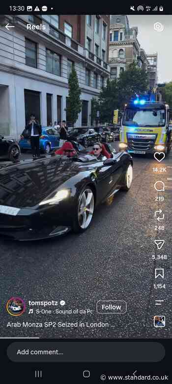 'Best day of his career!': Met Police officer drives off in limited edition Ferrari worth £3.7MILLION after it was seized in London