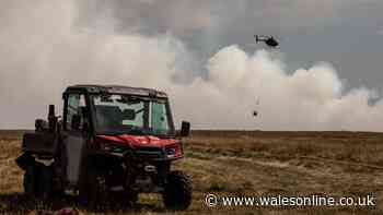 Fire crews battle blaze at Welsh reservoir for two days