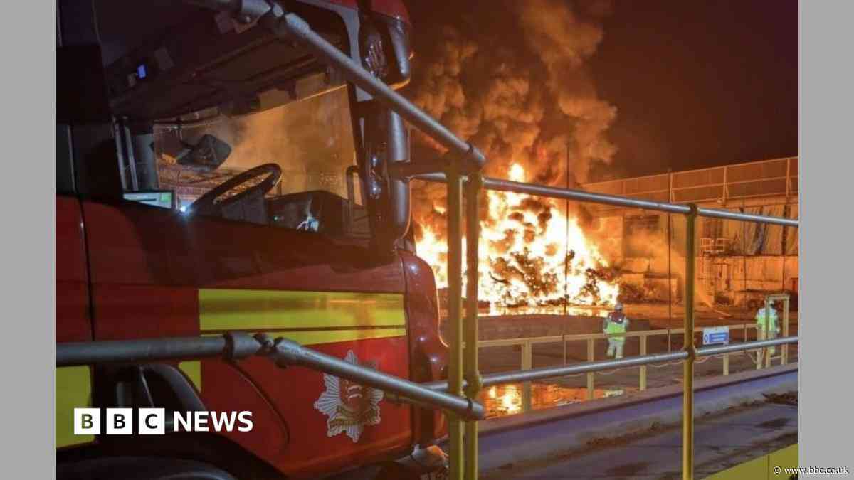Tonnes of metal alight in recycling centre fire