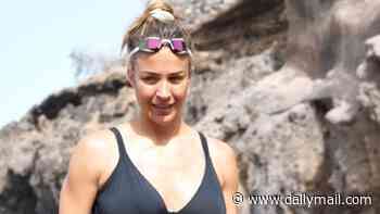 Gemma Atkinson, 41, shows off her abs in bikini photos as she says 'mental rest' during a two-week family holiday was 'definitely needed'