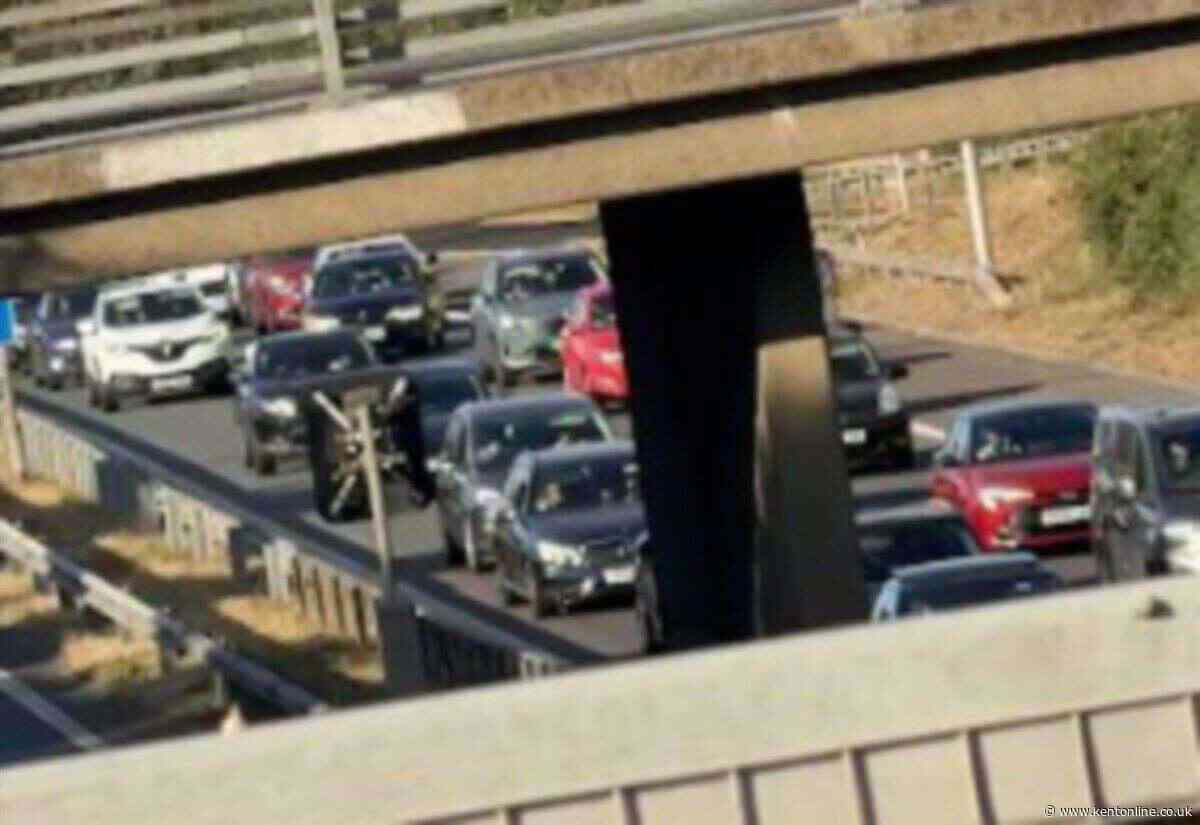 Slow traffic as people head home from coast