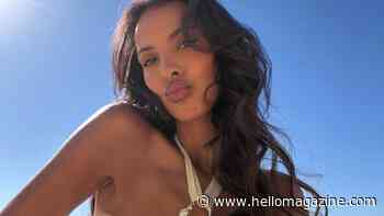 Maya Jama stuns in tiny white bikini as she embraces Swedish roots