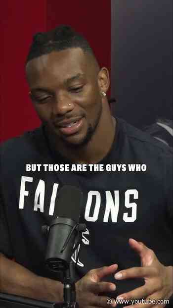 Bijan Robinson on the reaction from the locker room after his contract extension #nfl #atlantafalcon