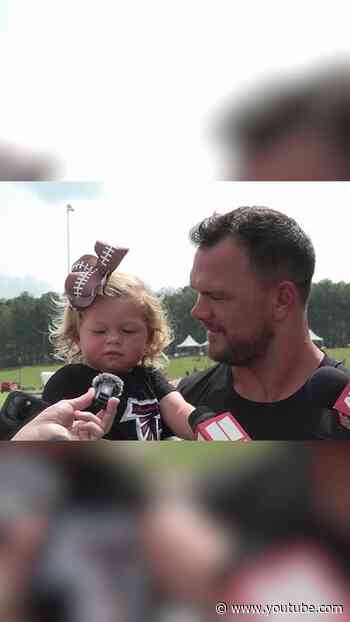 Jake Matthews daughter make an special appearance in his press conference after practice 🥹 #nfl